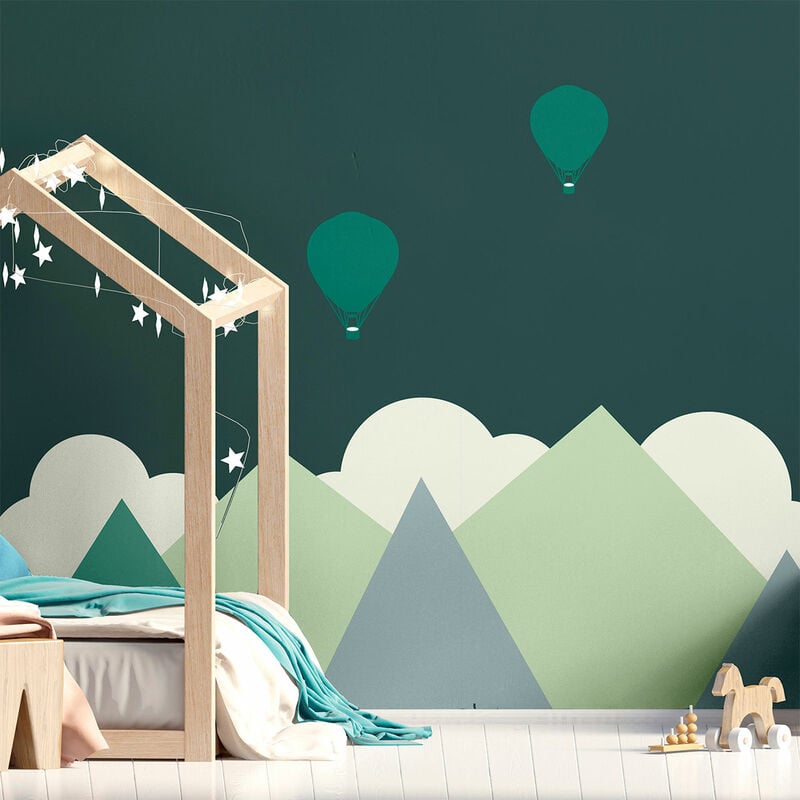 Stickers enfant montagnes géantes scandinaves Reykjavik 70 x 95 cm