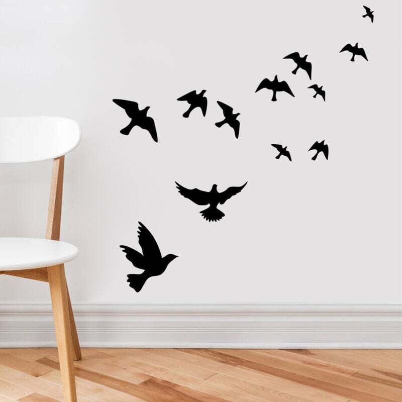 Stickers Fenêtre Anti-Collision pour Prévention des Coups d'Oiseaux sur les Portes en Verre de Fenêtre (Lot de 12 Noir)