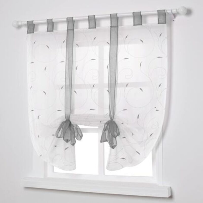 Jalleria - Stickers fenêtre, stores romains, transparent, décoration pour chambre, balcon, cuisine, gris, 80 cm x 140 cm