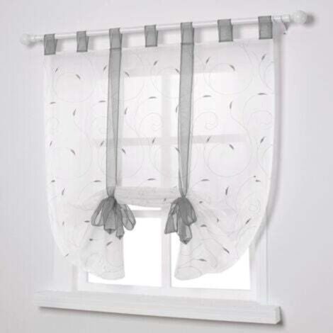 Stickers fenêtre, stores romains, transparent, décoration pour chambre, balcon, cuisine, gris, 80 cm x 140 cm