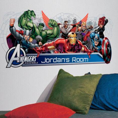 Stickers géant Avengers Prénom à personnaliser
