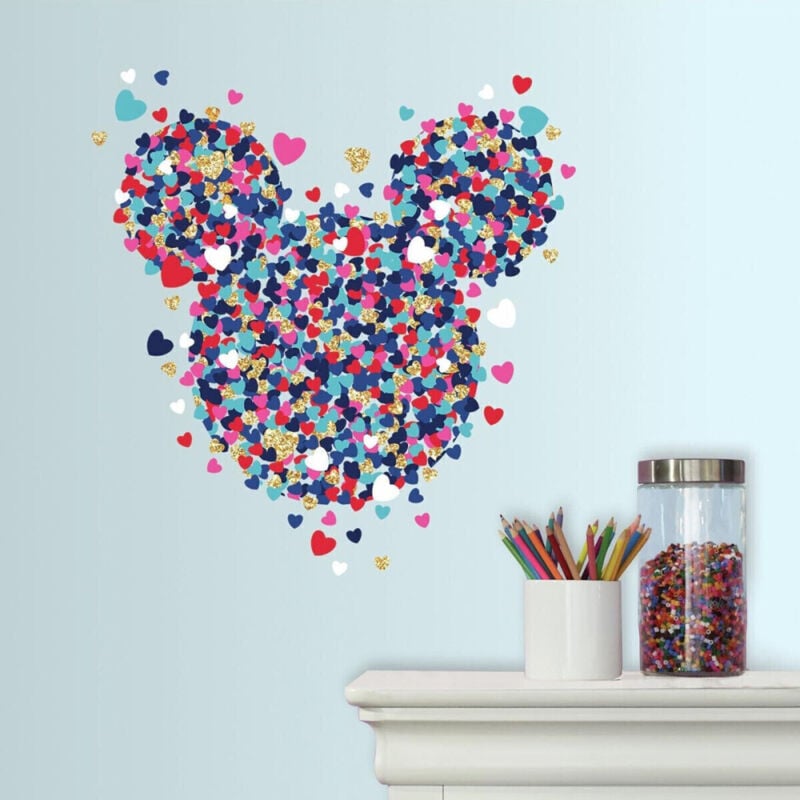 Roommates - Stickers Géant Mickey Mouse coeur Disney 43X44 Cm