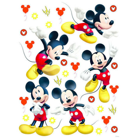 Stickers géant Mickey Mouse Postures Disney 85 cm x 65 cm - Multicolor