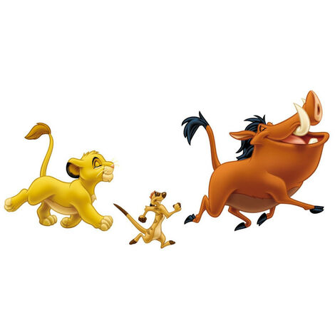 Stickers géant Simba et Timon & Pumba Roi Lion Disney - Multicolor