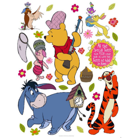 Stickers géant Winnie l'Ourson à la chasse Disney - Multicolor