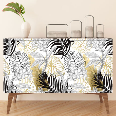 Stickers meuble - Feuilles - 60 x 120 cm - Adhésif MAT