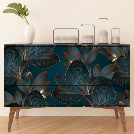 Stickers meuble - Feuilles - 80 x 160 cm - Adhésif MAT