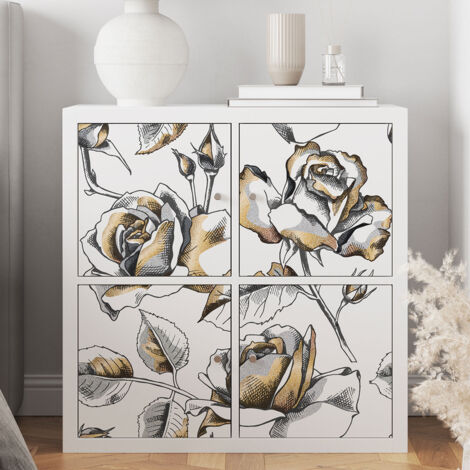 Stickers meuble - Fleurs - 1 Sticker - 90x90 cm - Adhésif MAT