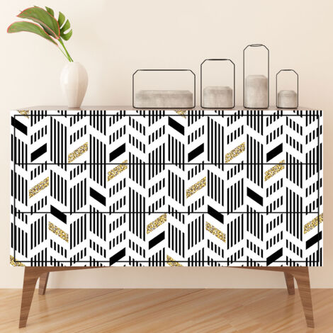Stickers meuble - Motif chevron - 50 x 100 cm - Adhésif BRILLANT
