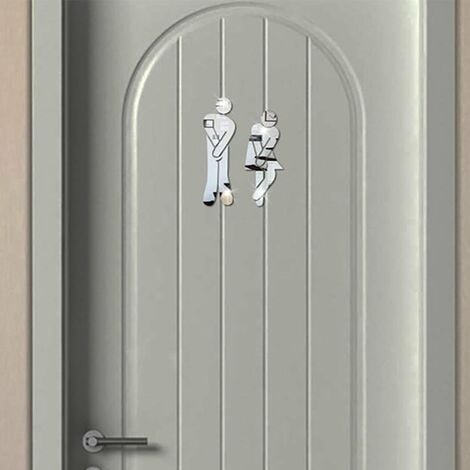 Sticker Porte WC Homme Femme Humour - Déco Toilette Boutique