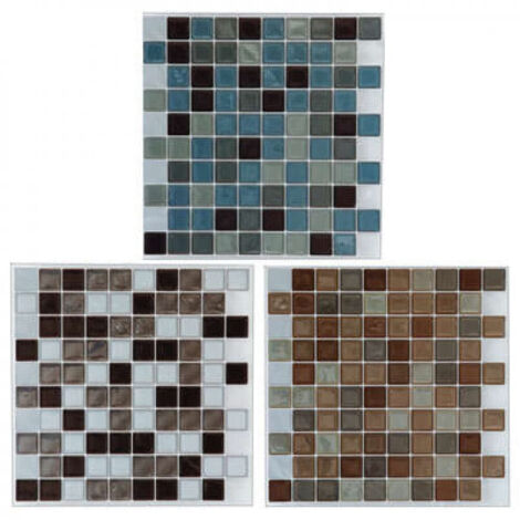 Stickers Mosaïque Carrelage IMAZOT - Bleu/Marron