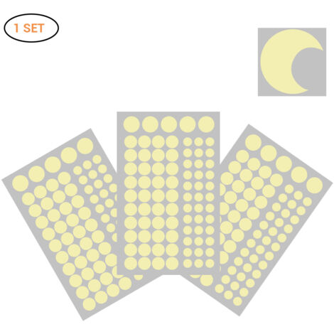 Stickers Mural Ciel Étoilé avec Lune et 252 Points Adhésifs - Décoration Chambre Enfant, Idée Cadeau Anniversaire