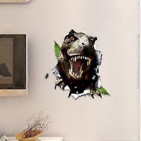 Stickers muraux 3D dinosaure cassé SZTXJ, autocollants décoratifs pour salon et chambre. Stickers muraux muraux pour intérieur, maison, magasin, fête.