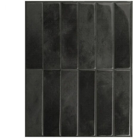 Stickers muraux 3D en époxy, noirs, 22,9 x 29 cm, 5 feuilles, stickers auto-adhésifs en PU pour carrelage de cuisine et de salle de bain.