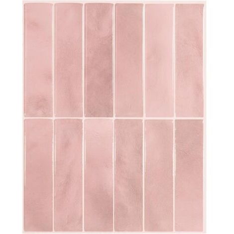Stickers muraux 3D en époxy, rose, 22,9 x 29 cm, 5 feuilles, stickers auto-adhésifs en PU pour carrelage de cuisine et de salle de bain.