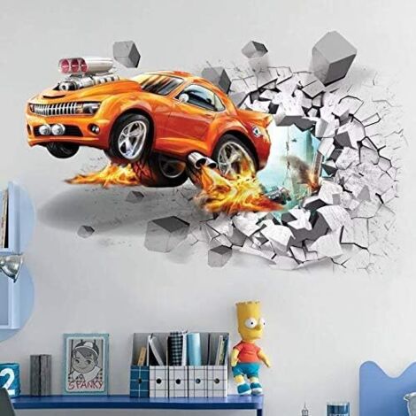 Stickers muraux 3D en vinyle auto-adhésifs et amovibles pour la décoration murale