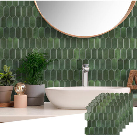 Stickers muraux 3D, papier peint autocollant, stickers décoratifs, motifs géométriques 3D, imperméables, faciles à nettoyer, pour la décoration et la rénovation de votre intérieur, 10 pièces