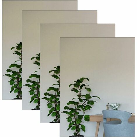 Stickers Muraux Acrylique Miroir - Sans Verre - Pour Décoration Murale - 40 X 30 cm