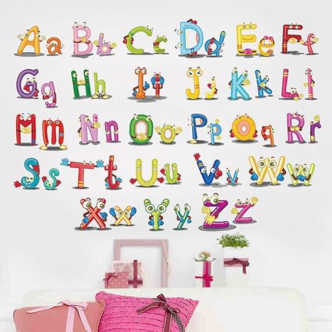 stickers Muraux Alphabet Anglais Abc, Stickers Chambre Bebe, Stickers Muraux Animaux, Chambre Enfants Bb Garderie Salon Dcoration Murale