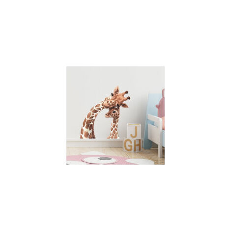 Stickers Muraux Animaux Jungle Girafe Autocollant Mural Safari Girafe Décoration Murale Chambre Enfants Bébé Pépinière Salon