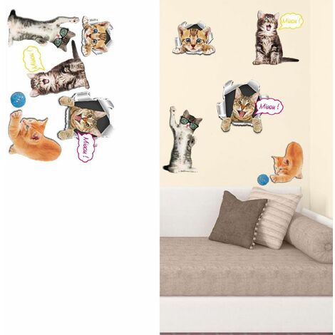 Stickers Muraux Chatons
