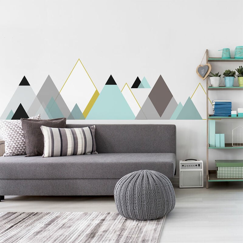 Stickers muraux - Décoration chambre salon - Autocollant Sticker mural géant montagnes scandinaves matra - 100x150cm