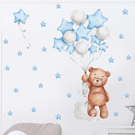 stickers Muraux De Dcoration De Chambre D'enfant - Bleu, Stickers Muraux De Dessins Anims, Posters D'art Mural Diy, Stickers D'art  Dcoller Et  Co