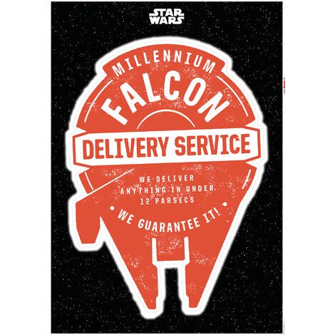 Stickers muraux de Komar - Star Wars - Star Wars Delivery Service -1 pièce - rouge, blanc