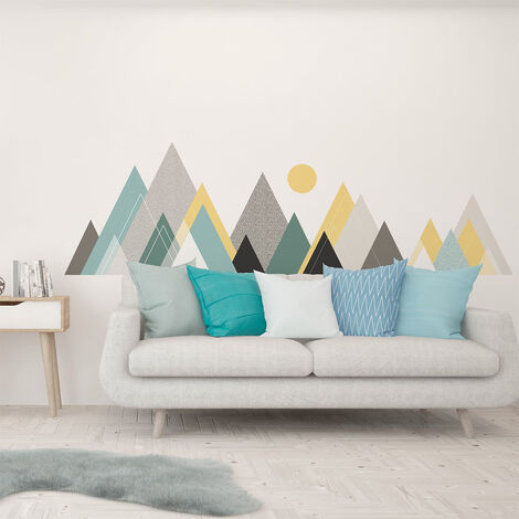 Stickers muraux - Décoration chambre salon - Autocollant Sticker mural  géant montagnes scandinaves NEOVOLCANIK - 120x180cm