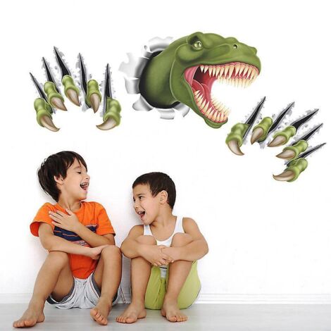 stickers Muraux Dinosaures 3d Autocollants Muraux Mural Stickers Pour Chambre Salon Mur Tv