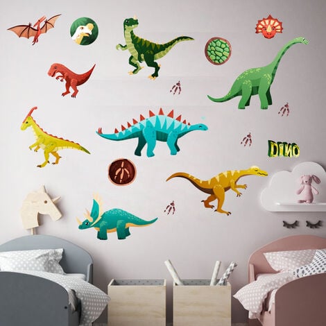 Papier peint panoramique chambre enfant blues dinosaures