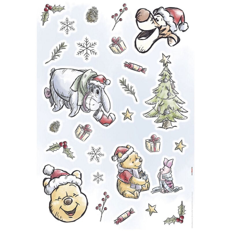 Komar - Stickers Muraux Disney Winnie l'Ourson Noël -Winnie Pooh Christmas-
