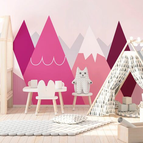 Stickers muraux enfants - Décoration chambre bébé - Autocollant Sticker mural géant enfant montagnes scandinaves ANKA - 40x60cm