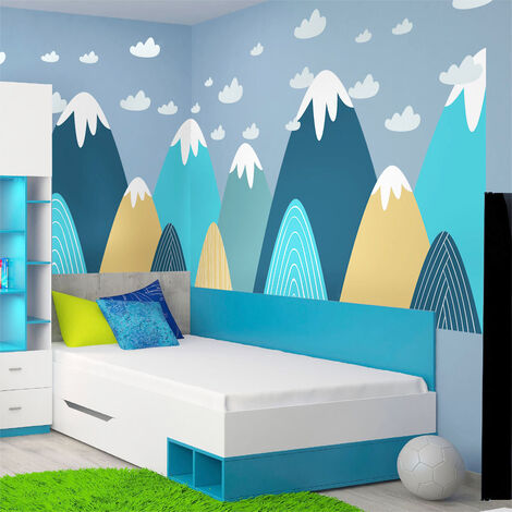 Stickers muraux enfants - Décoration chambre bébé - Autocollant Sticker mural géant enfant montagnes scandinaves ANNIKA - 40x60cm