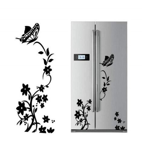 Stickers Muraux - Fleur - Papillon - PVC - Amovible - Design Contemporain