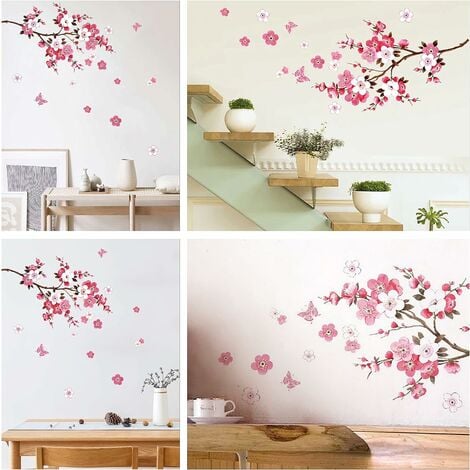 Stickers muraux muraux de Bloem de fleur de cerisier, Fleurs suspendues,  branche