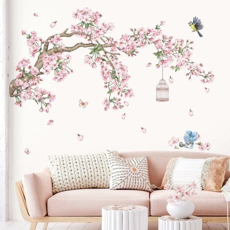 Sticker Mural Animal Fleur de cerisier hibou - TenStickers