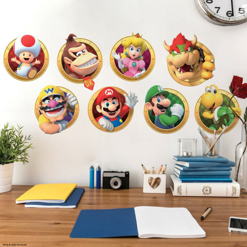 Stickers Muraux Nintendo Super Mario tous les personnages - Multicolor