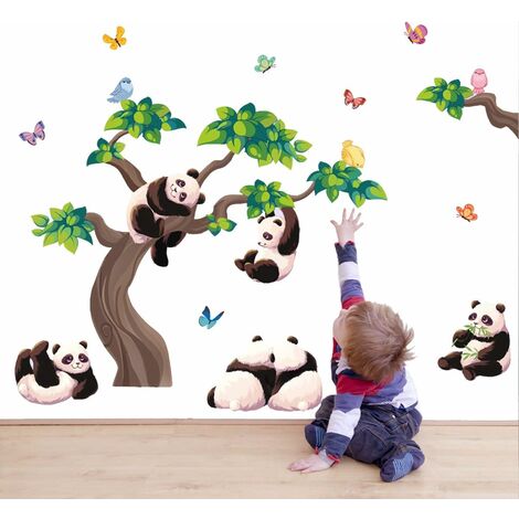 Pendaison Creative amovible bricolage fleurs colorées vigne papillon volant  Wall stickers imperméable DIY oiseau volant mur canapé décoration chambre  salon mur Art Déco