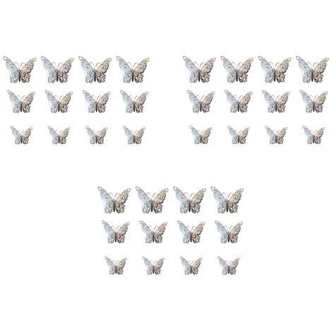 Autocollants muraux papillons 3d ajjourés, 12 pièces, sparadrap