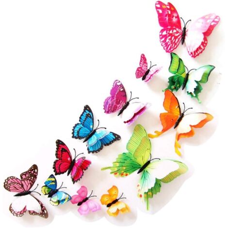 Stickers muraux papillons 3D à faire soi-même (autocollants en papier)