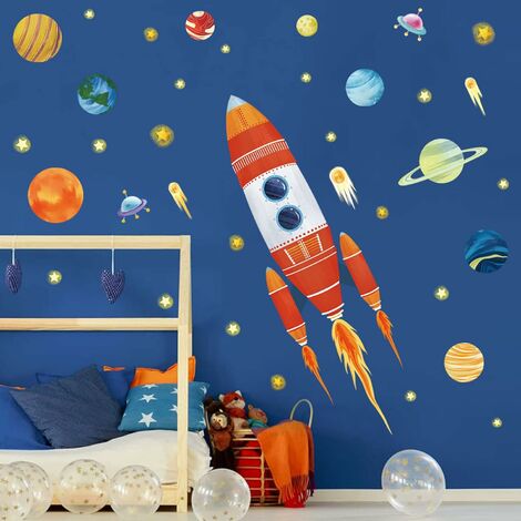 Stickers phosphorescents 150 étoiles, fusées et cosmonautes – STICKERS  BÉBÉS Garçon - Ambiance-sticker