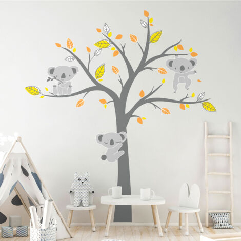 Stickers muraux Sticker Mural Autocollant - KOALAS SUR L'ARBRE DU BONHEUR - Stickers adhésifs - 80x60cm