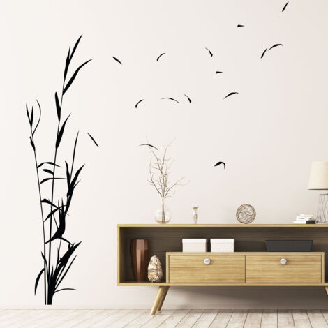 Stickers muraux Sticker Mural Autocollant - NATURE HERBES HAUTES - adhésifs fond transparent - 30x45cm