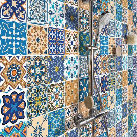 Sticker Mural Carrelage adhésif Cuisine Salle de Bain - 30 STICKERS CARRELAGES CONCEZO