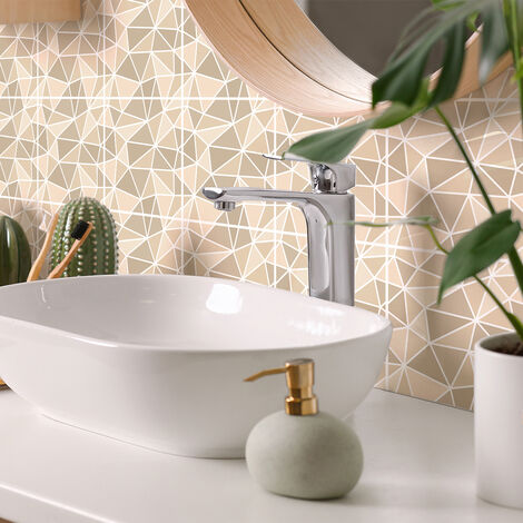 Stickers muraux - Sticker Mural Carrelage adhésif Cuisine Salle de Bain - 9 STICKERS CARRELAGES TERRAZZO NOA - 9stickers20x20cm