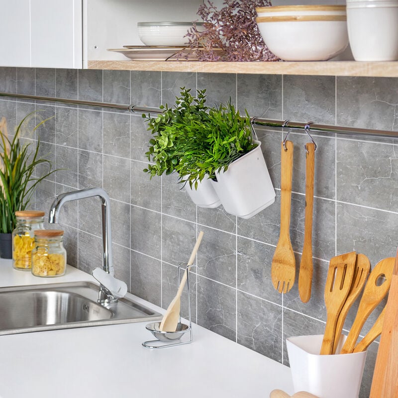 Sticker Mural Carrelage adhésif Cuisine Salle de Bain - 24 STICKERS CARREAUX DE CIMENT BÉTON CIRÉ - 24stickers30x30cm