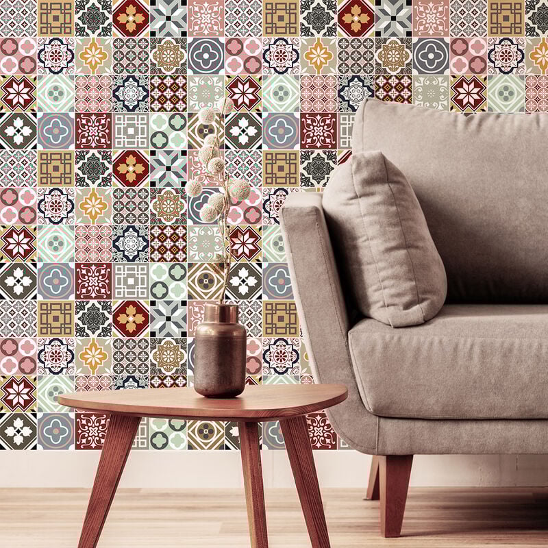 Stickers muraux - Sticker Mural Carrelage adhésif Cuisine Salle de Bain - 24 stickers carrelages rancito - 24stickers20x20cm