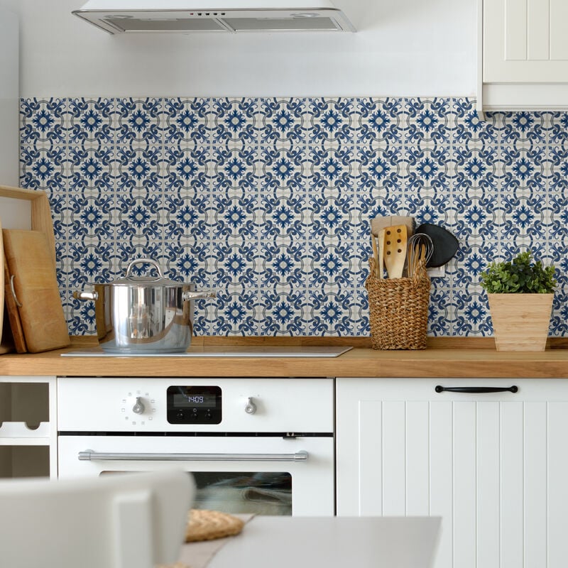 Sticker Mural Carrelage adhésif Cuisine Salle de Bain - 30 stickers carreaux de ciment azulejos rosa - 30stickers10x10cm