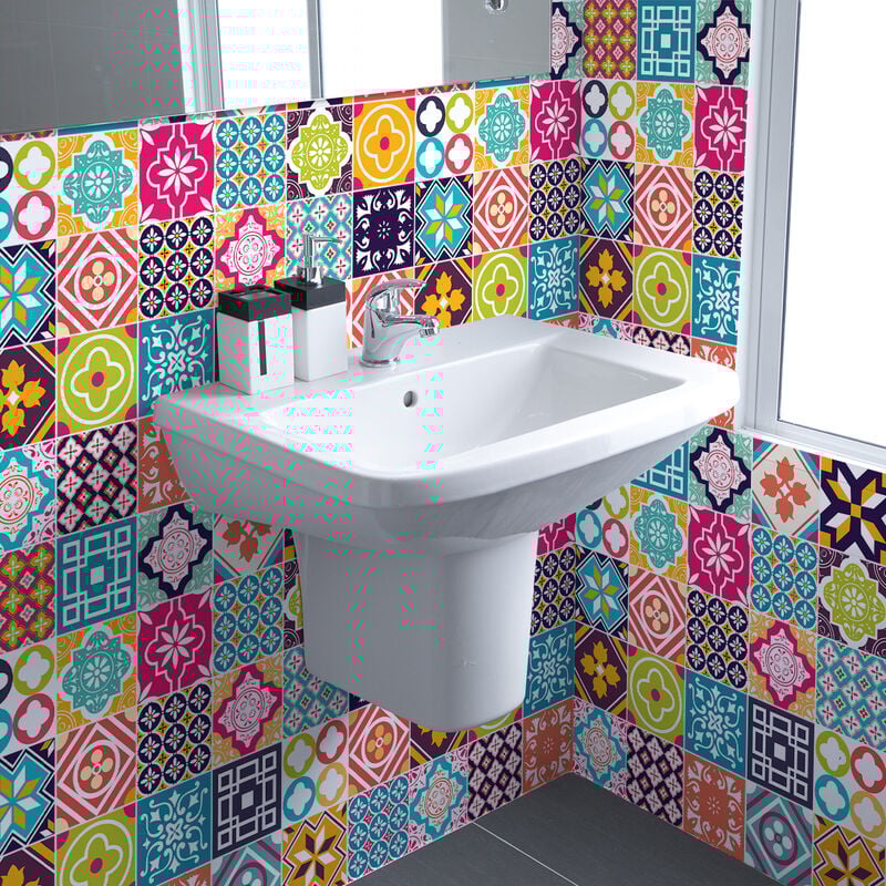 Stickers muraux - Sticker Mural Carrelage adhésif Cuisine Salle de Bain - 30 stickers carrelages crisfiono - 30stickers10x10cm